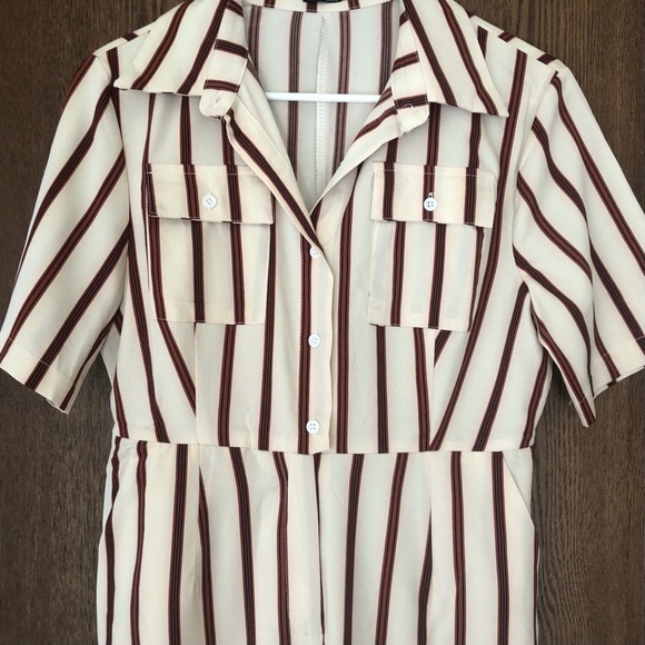 NWOT Nasty Gal You’re Just My Stripe Utility Jumpsuit Size 6 - Picture 6 of 9